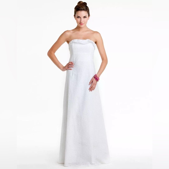 Lily Pulitzer isadora white eyelet lace maxi dress size 4 - Picture 3 of 9